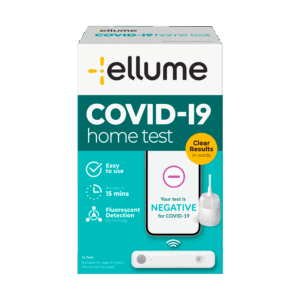 Ellume COVID Test Kit, At Home COVID-19 Home Test Kit, Rapid Antigen Self Test, Results in 15 minutes to your free mobile app, FDA Emergency Use Authorization, 1 Pack